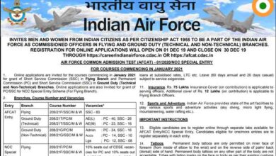 Indian Air Force Recruitment 2020